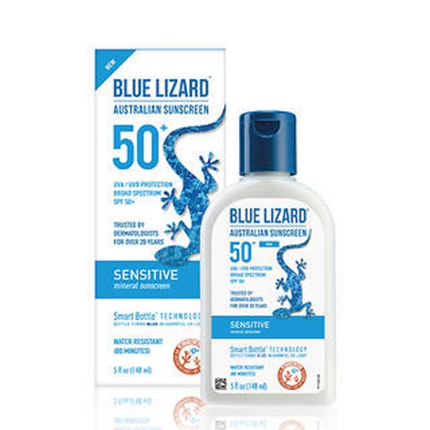 Blue Lizard, Australian Sunscreen Sensitive Mineral Spf 50+, 5 Oz Blue Lizard