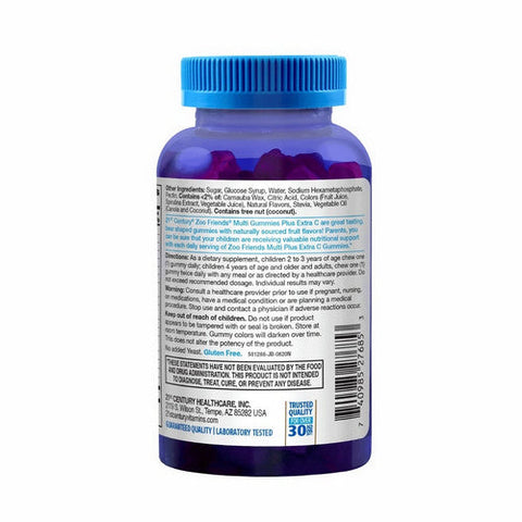 21st Century, Zoo Friends Multi Gummies Plus Extra C Great Tasting Fruit, 60 Gummies 21st Century
