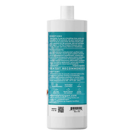 Essential Oxygen, BR Organic Mouthwash Brushing Rinse Cinnamint, 32 Oz Essential Oxygen