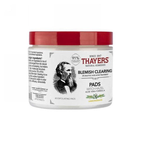 Thayers, Witch Hazel Blemish Clearing Pads Lemon, 60 Pads Thayers