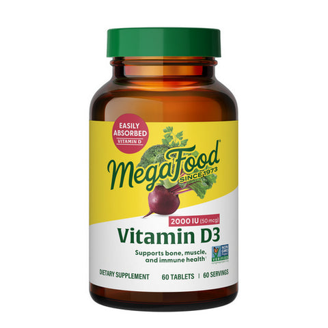 MegaFood, Vitamin D3, 2000 IU, 60 Tabs MegaFood