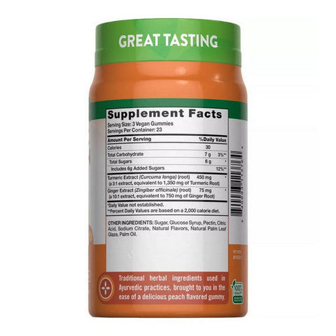 Nature's Truth, Turmeric Curcumin + Ginger Gummies Natural Peach, 70 Count Nature's Truth