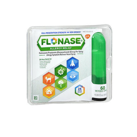 Flonase, 24 Hour Allergy Relief Fluticasone Propionate Nasal Spray, 50 Mcg, 72 Count Flonase