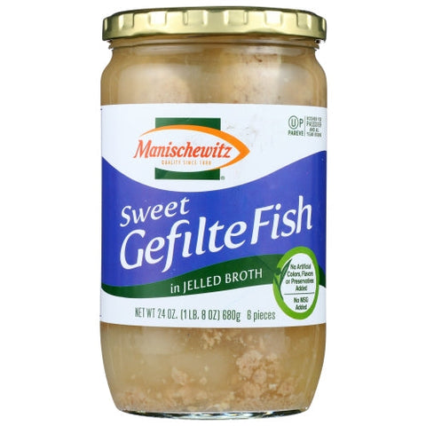 Manischewitz, Sweet Gefilte Fish Jelled Broth, 24 Oz(Case Of 6) Manischewitz