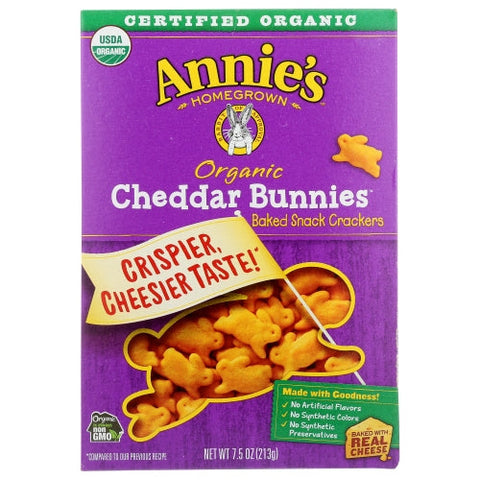 Annie's Homegrown, Organic Cheddar Bunnies Baked Snack Crackers, 7.5 Oz(Case Of 12) Annie's Homegrown