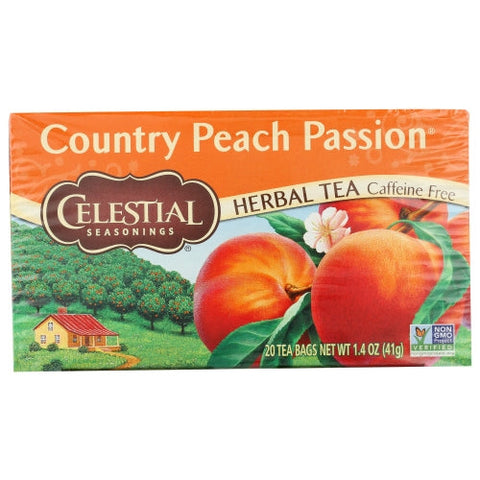 Celestial Seasonings, Herbal Tea Caffeine Free Country Peach Passion, 20 Bags(Case Of 6) Celestial Seasonings