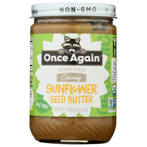 Once Again, Sunflower Seed Butter Creamy Unsweetened, 16 Oz(Case Of 6) Once Again