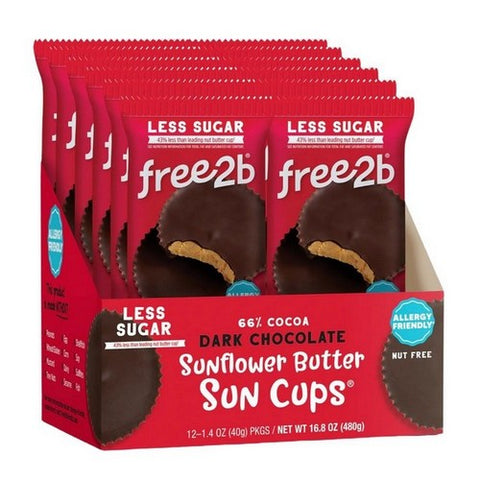 Free2B Foods, Sun Cups Dark Chocolate  Cup, 1.4 Oz(Case Of 12) Free2B Foods