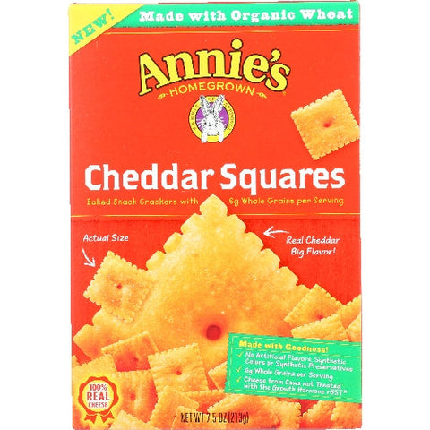 Annie's Homegrown, Organic Cheddar Squares, 7.5 Oz(Case Of 12) Annie's Homegrown