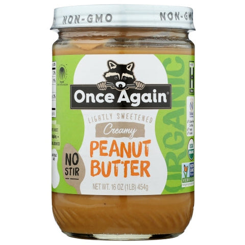 Once Again, Organic Peanut Butter Creamy American Classic, 16 Oz(Case Of 6) Once Again