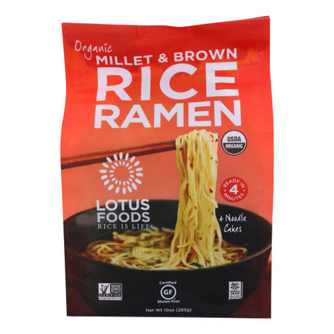 Lotus Foods, Organic Rice Ramen Noodles Millet And Brown, 10 Oz(Case Of 6) Lotus Foods