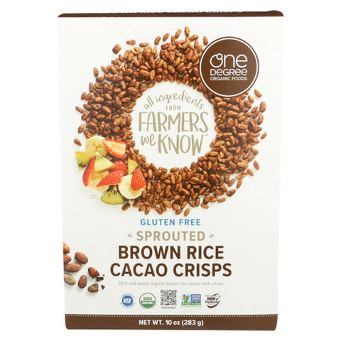 One Degree, Sprouted Brown Rice Cacao Crisps, 10 Oz(Case Of 6) One Degree