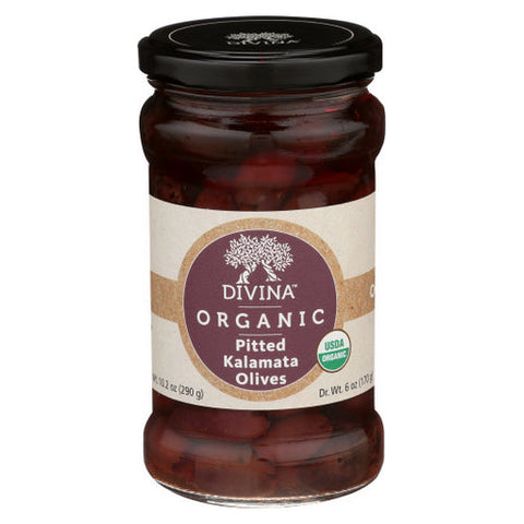 Divina, Organic Pitted Kalamata Olives, 6 Oz(Case Of 6) Divina