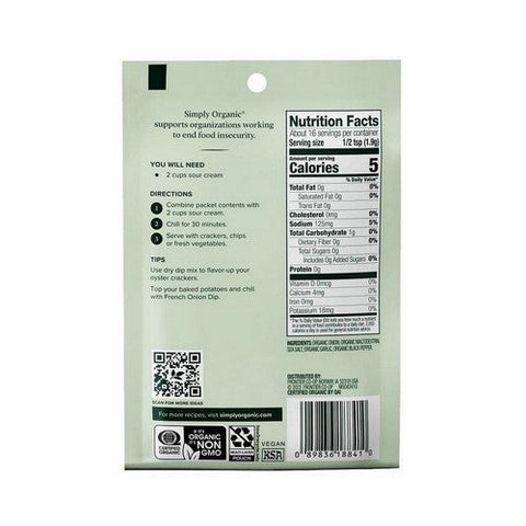 Simply Organic, Organic French Onion Dip Mix, 1.1 Oz(Case Of 12) Simply Organic