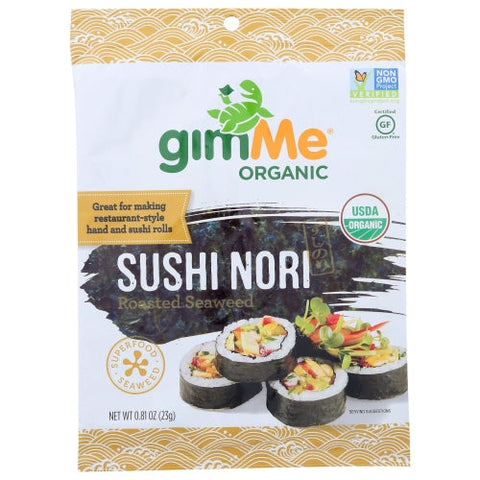 Gimme, Organic Roasted Seaweed Sushi Nori Wraps, 0.81 Oz(Case Of 12) Gimme