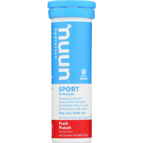 Nuun, Sport Hydration Single Tube Fruit Punch, 10 Tabs(Case Of 8) Nuun