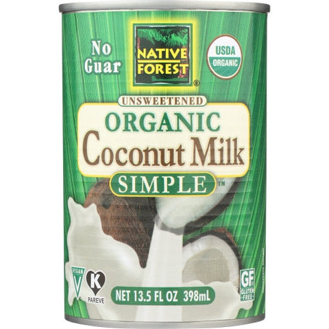 Native Forest, Organic Unsweetened Coconut Milk Simple, 13.5 Oz(Case Of 12) Native Forest