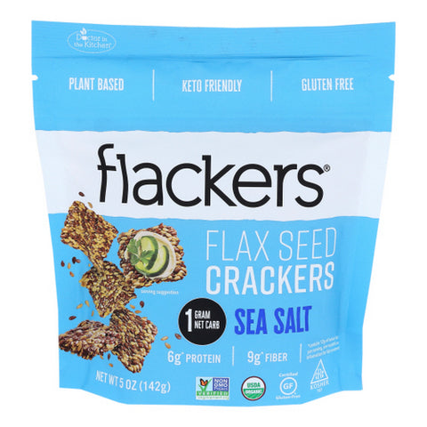 Doctor In The Kitchen, Doctor In The Kitchen Organic Flax Seed Crackers Sea Salt, 5 Oz(Case Of 6) Doctor In The Kitchen