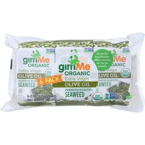 Gimme, Seaweed Rstd Evoo 6Pk, 0.17 Oz(Case Of 8) Gimme