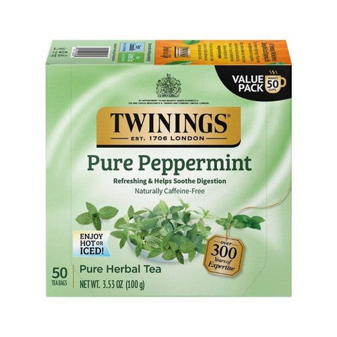 Twinings Tea, Tea Pure Peppermint, 50 Bags(Case Of 6) Twinings Tea