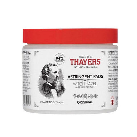 Thayers, Witch Hazel Astringent Pads Aloe Vera Formula Original, 60 Pads Thayers