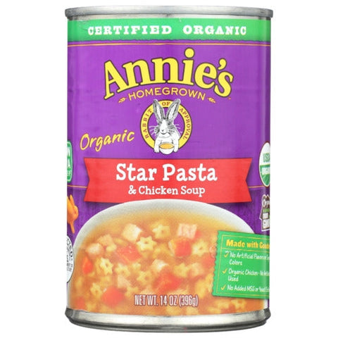 Annie's Homegrown, Organic Star Pasta And Chicken Soup, 14 Oz(Case of 12) Annie's Homegrown