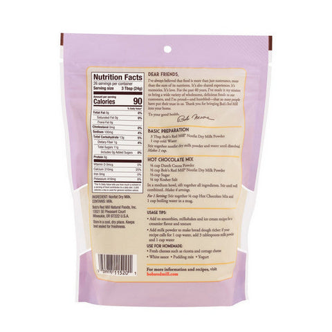 Bobs Red Mill, Milk Powder Dry Non Fat, 22 Oz(Case Of 4) Bobs Red Mill