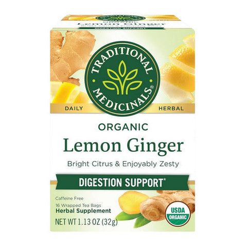 Traditional Medicinals, Organic Lemon Ginger Tea, 16 Bags Traditional Medicinals