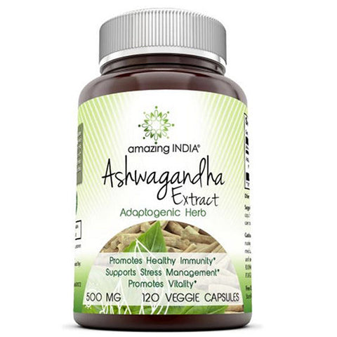 Amazing Nutrition, Amazing India Ashwagandha Extract, 500 mg, 120 Veg Caps Amazing Nutrition