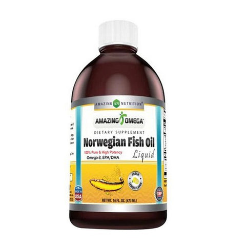Amazing Nutrition, Amazing Omega Norwegian Fish Oil, Fresh Lemon 16 Oz Amazing Nutrition