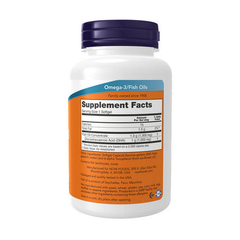 Now Foods, DHA-1000 Fish Oil Extra Strength, 1000 mg, 90 Softgels Now Foods