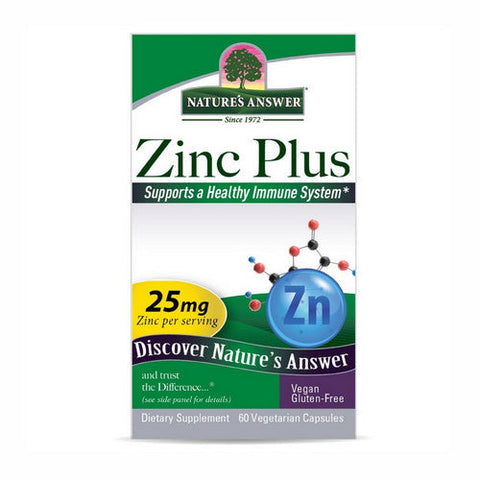 Nature's Answer, Zinc Plus, 25 Mg, 60 Veg Caps Nature's Answer