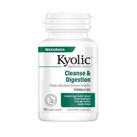 Kyolic, Aged Garlic Extract Cleanse And Digestion Formula 102, VEG, 100 CAP Kyolic