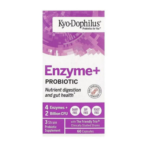 Kyolic, Kyo-Dophilus Probiotics Plus Enzymes Digestive Support, WITH ENZYMES, 60 CAP Kyolic