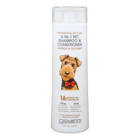 Giovanni Cosmetics, Pet Shampoo & Conditioner Oatmeal & Coconut, 16 Oz Giovanni Cosmetics