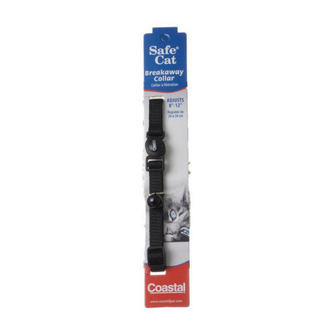 Coastal Pet, Safe Cat Nylon Adjustable Breakaway Collar - Black, 8"-12" Neck Coastal Pet