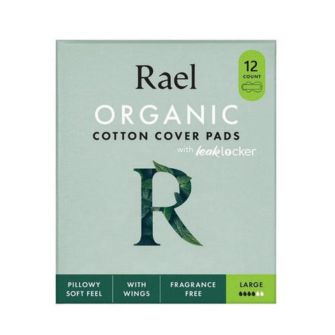 Rael, Organic Ultra Thin Pads Super Absorbent Large Fragrance Free, 12 Count Rael