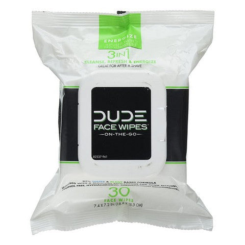 Dude Wipes, Face + Body Energizing Wipes, 30 Count Dude Wipes