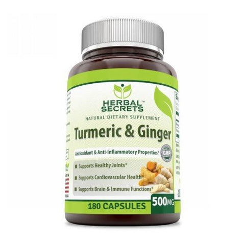 Amazing Nutrition, Herbal Secrets Turmeric & Ginger, 500 mg, 180 VegCaps Amazing Nutrition