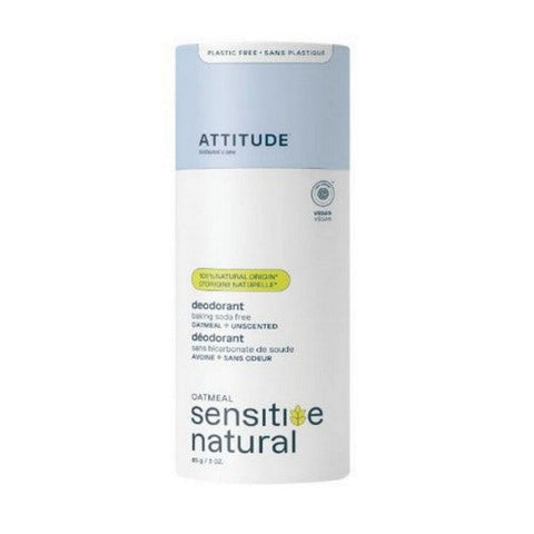 Attitude, Sensitive Deodorant Plastic Free Unscented, 3 Oz Attitude