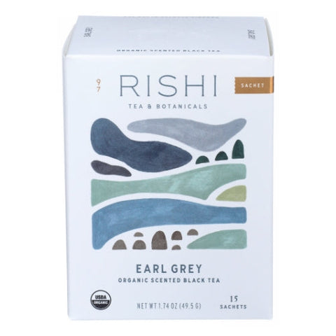 Rishi Tea, Organic Tea Earl Grey, 15 Count (Case of 6) Rishi Tea