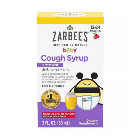 Zarbees, Baby Cough Syrup + Immune Natural Cherry, 2 Oz Zarbees
