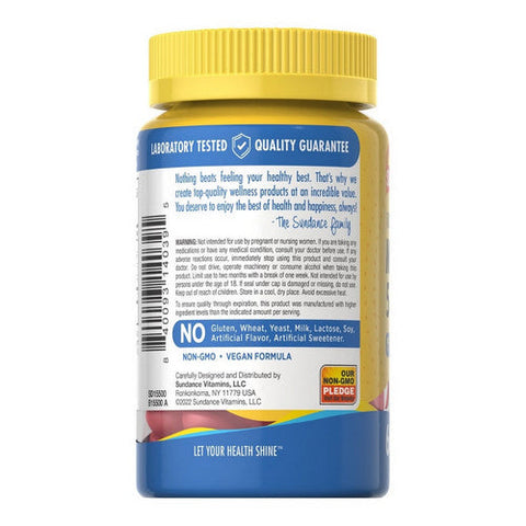 Sundance, Vitamins Melatonin Vegan Gummies Natural Mixed Berry Flavor, 5 Mg, 60 Gummies Sundance