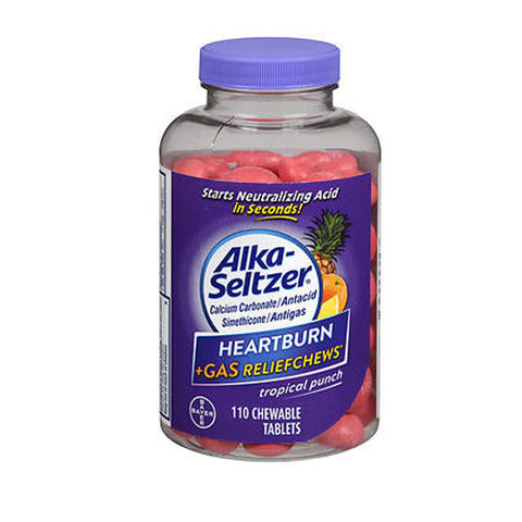 Alka-Seltzer, Heartburn + Gas Reliefchews Tropical Punch, 110 Chews Alka-Seltzer