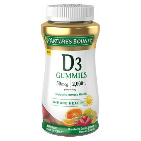 Nature's Bounty, Nature's Bounty Vitamin D3 Gummies Strawberry, Orange & Lemon, 90 Count Nature's Bounty