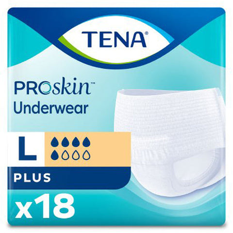 Tena, Proskin Plus Underwear Adult Large Unisex, Pack Of 18 Tena