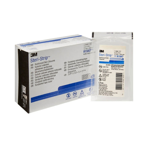 3M, Steri-Strip Skin Closure Strips Non-Woven 1/2 inch X 4 inch Reinforced Strip White, Box Of 50 3M