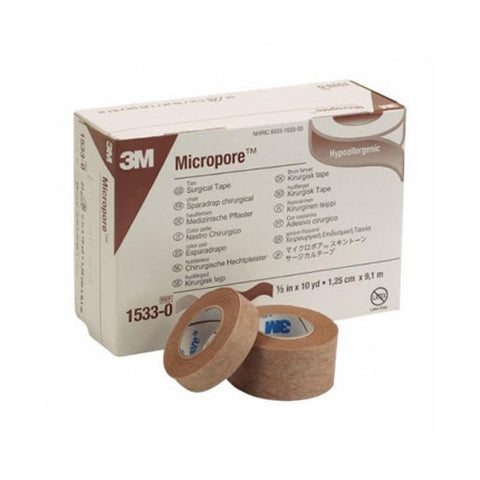 3M, 3M Micropore Paper Medical Tape 1/2 Inch x 10 Yard Tan, Box Of 24 3M