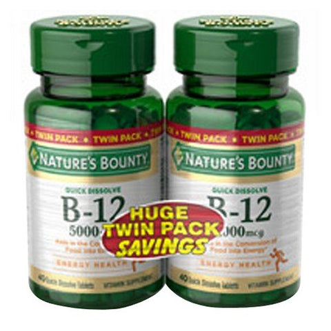 Nature's Bounty, B-12 Twin Pack, 40+40 Count Nature's Bounty
