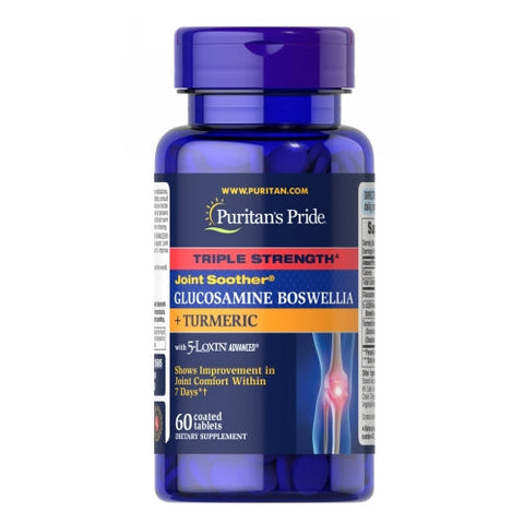 Puritan's Pride, Triple Strength Joint Soother Glucosamine Boswellia + Turmeric, 60 Tablets Puritan's Pride